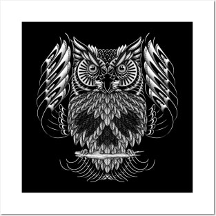 Owl Skull Ornate Posters and Art